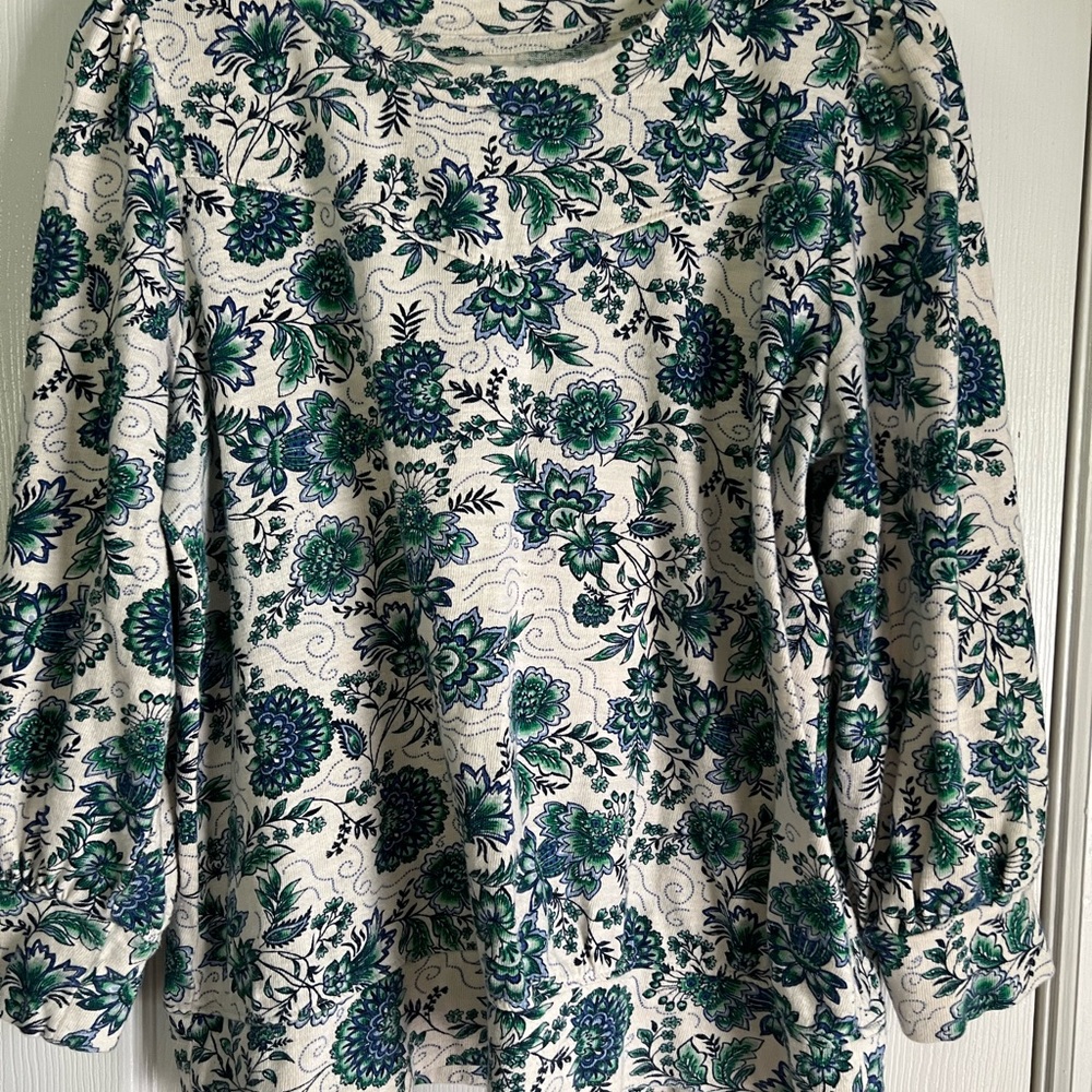 LOFT Green and Blue Sweatshirt